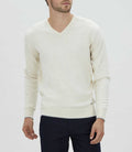 Pull col V écru "Lambert" - IZAC