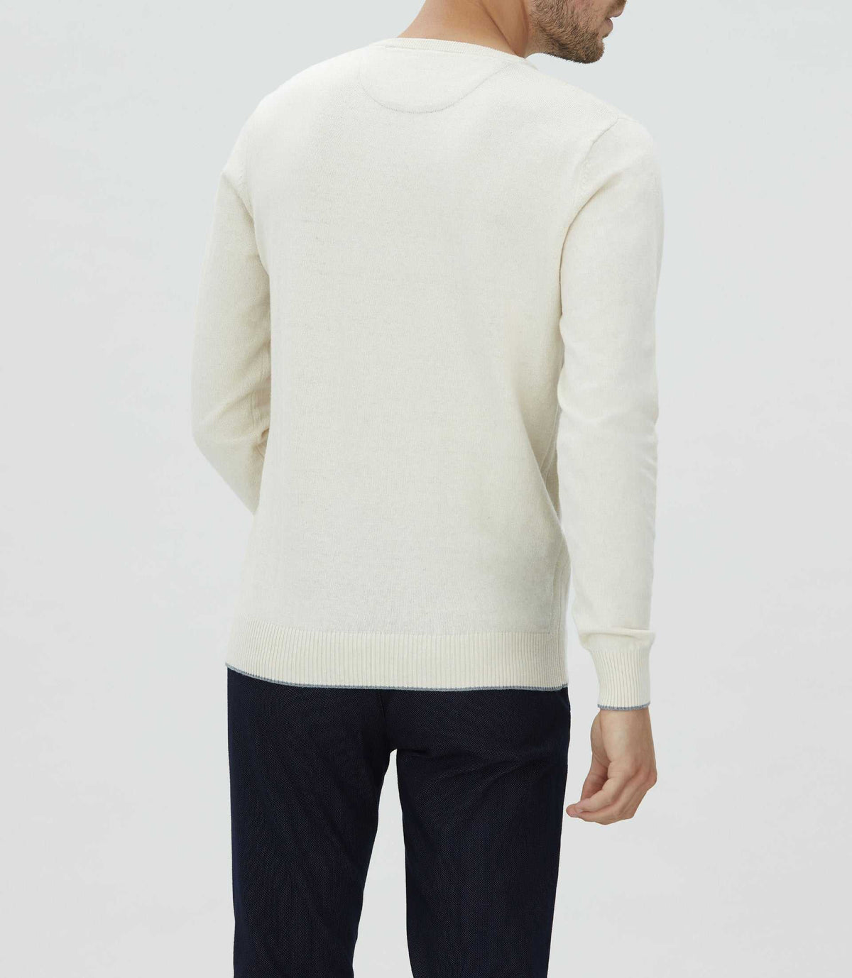 Pull col V écru "Lambert" - IZAC