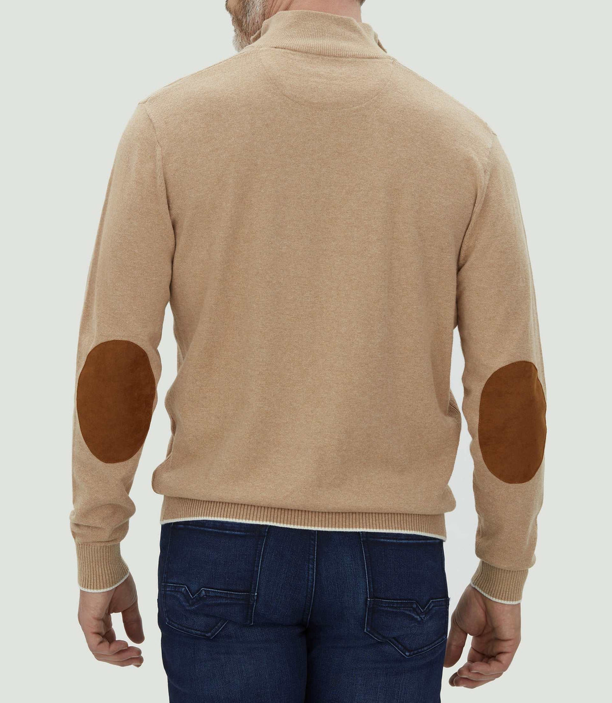 Pull col zippé beige chiné "Lancelot" - IZAC