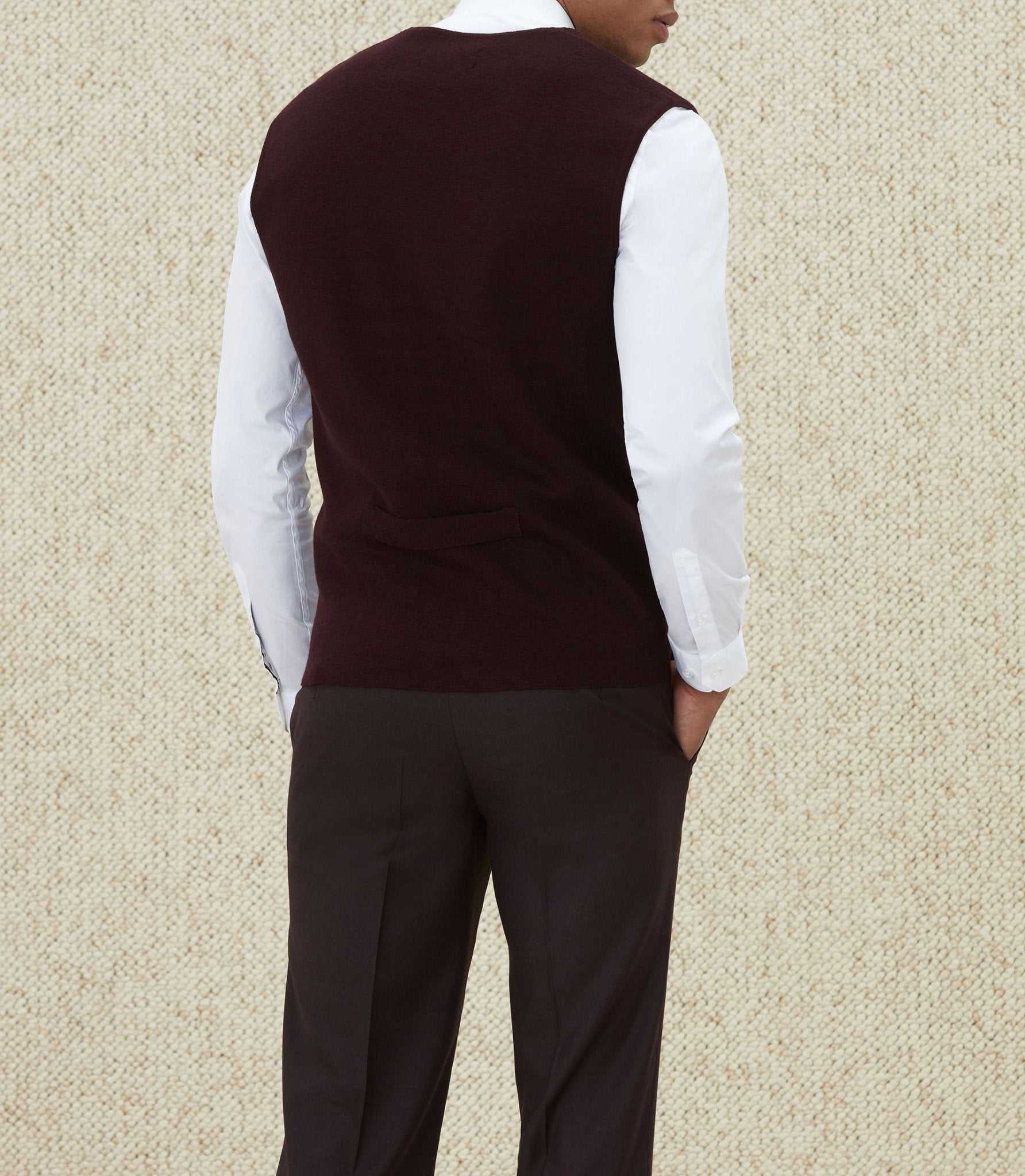 Gilet sans manche boutonné bordeaux "Larsen" - IZAC