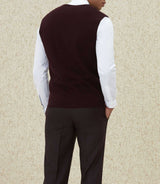 Gilet sans manche boutonné bordeaux "Larsen" - IZAC