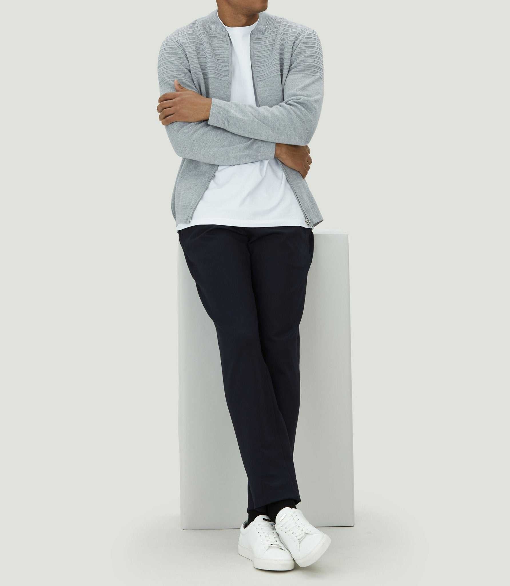 Gilet zippé col teddy laine gris "Lawson" - IZAC