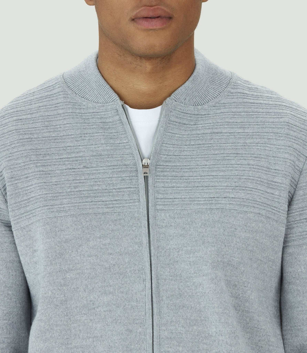 Gilet zippé col teddy laine gris "Lawson" - IZAC