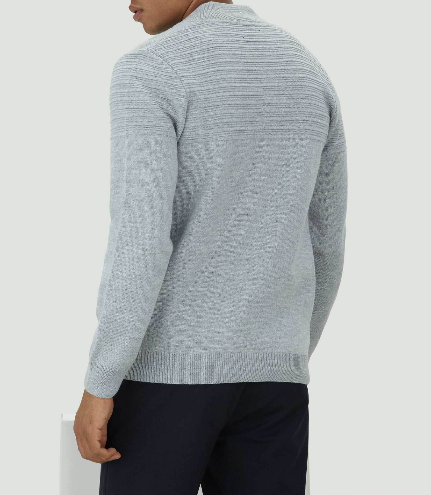 Gilet zippé col teddy laine gris "Lawson" - IZAC