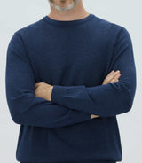 Pull col rond fantaisie bleu "Leandre" - IZAC