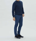 Pull col rond fantaisie bleu "Leandre" - IZAC