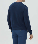 Pull col rond fantaisie bleu "Leandre" - IZAC