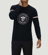 Pull col rond en coton marine "Leito" - IZAC