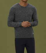 Pull col rond fantaisie gris "Loic" - IZAC