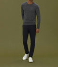 Pull col rond fantaisie gris "Loic" - IZAC