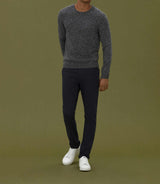 Pull col rond fantaisie gris "Loic" - IZAC