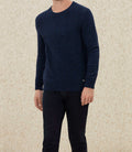 Pull col rond fantaisie marine "Loic" - IZAC