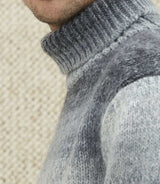 Pull col roulé imprimé gris "Lord" - IZAC