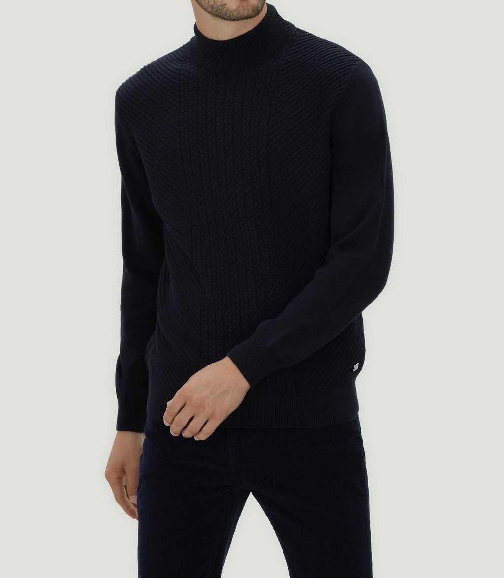 Pull col montant marine "Lorentin" - IZAC