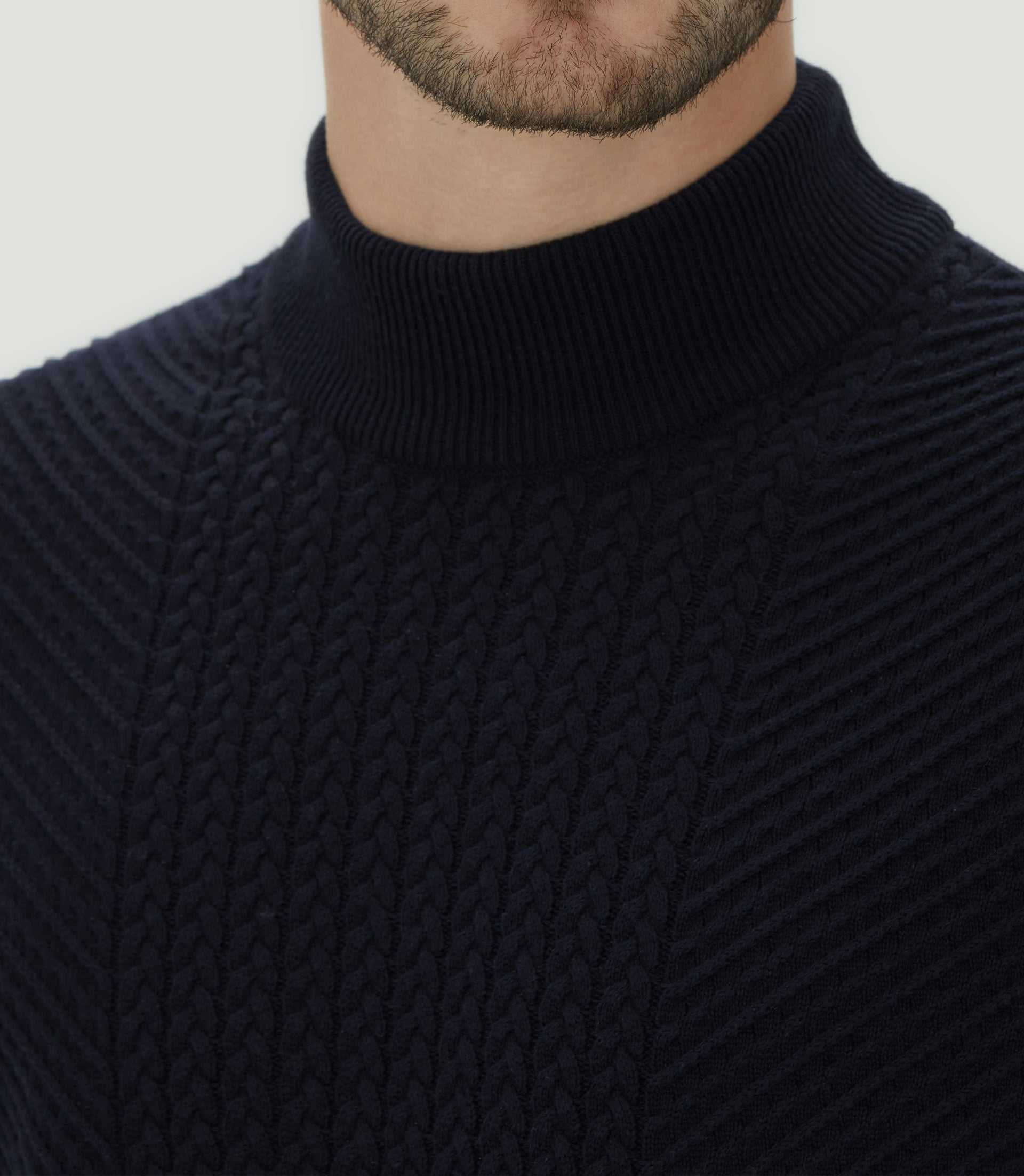 Pull col montant marine "Lorentin" - IZAC