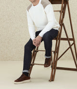 Pull à empiècements écru "Lucas" - IZAC