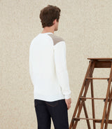 Pull à empiècements écru "Lucas" - IZAC