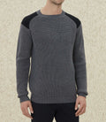 Pull à empiècements gris "Lucas" - IZAC