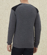 Pull à empiècements gris "Lucas" - IZAC