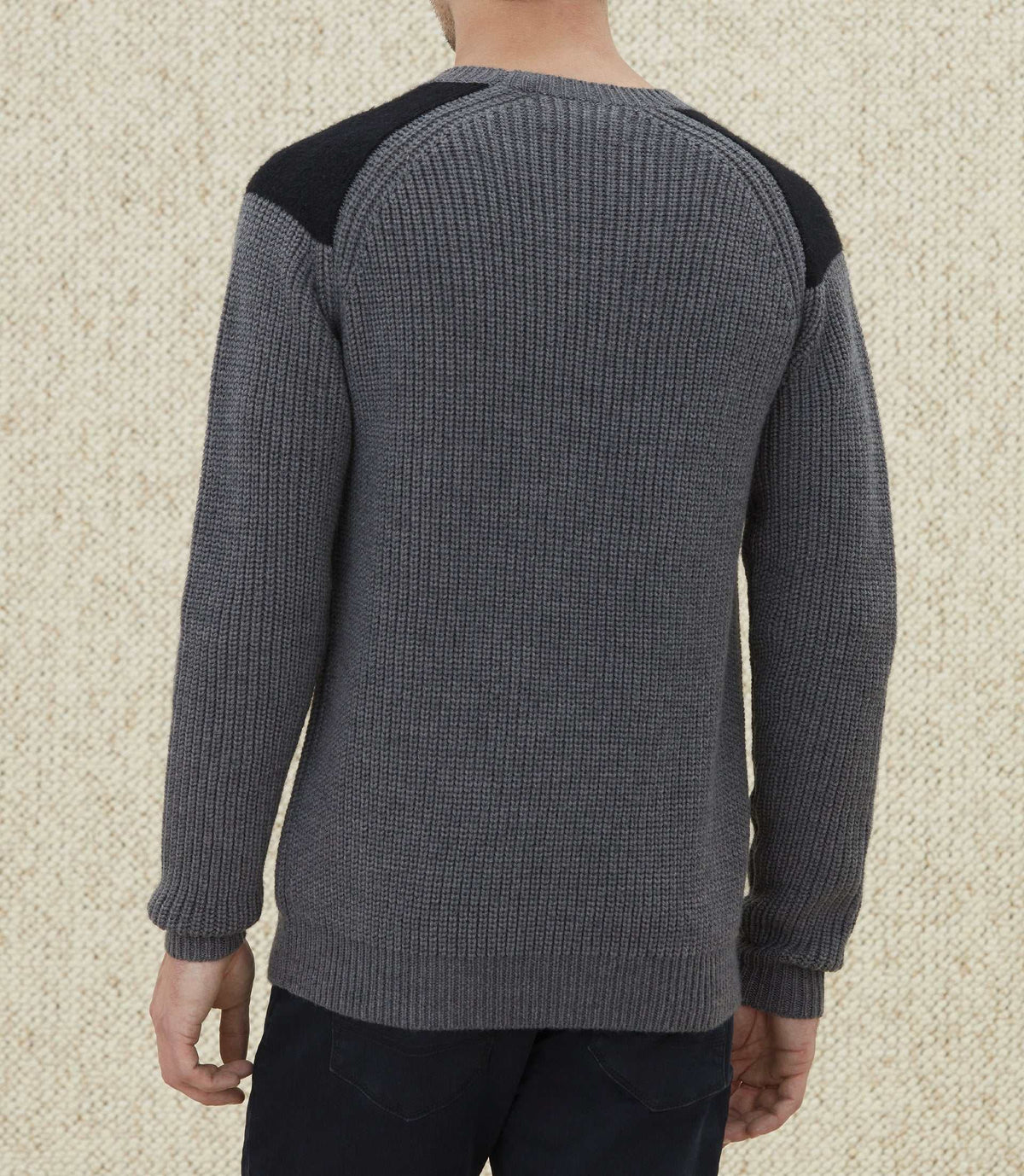 Pull à empiècements gris "Lucas" - IZAC