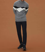 Pull col roulé graphique gris "Ludmila" - IZAC