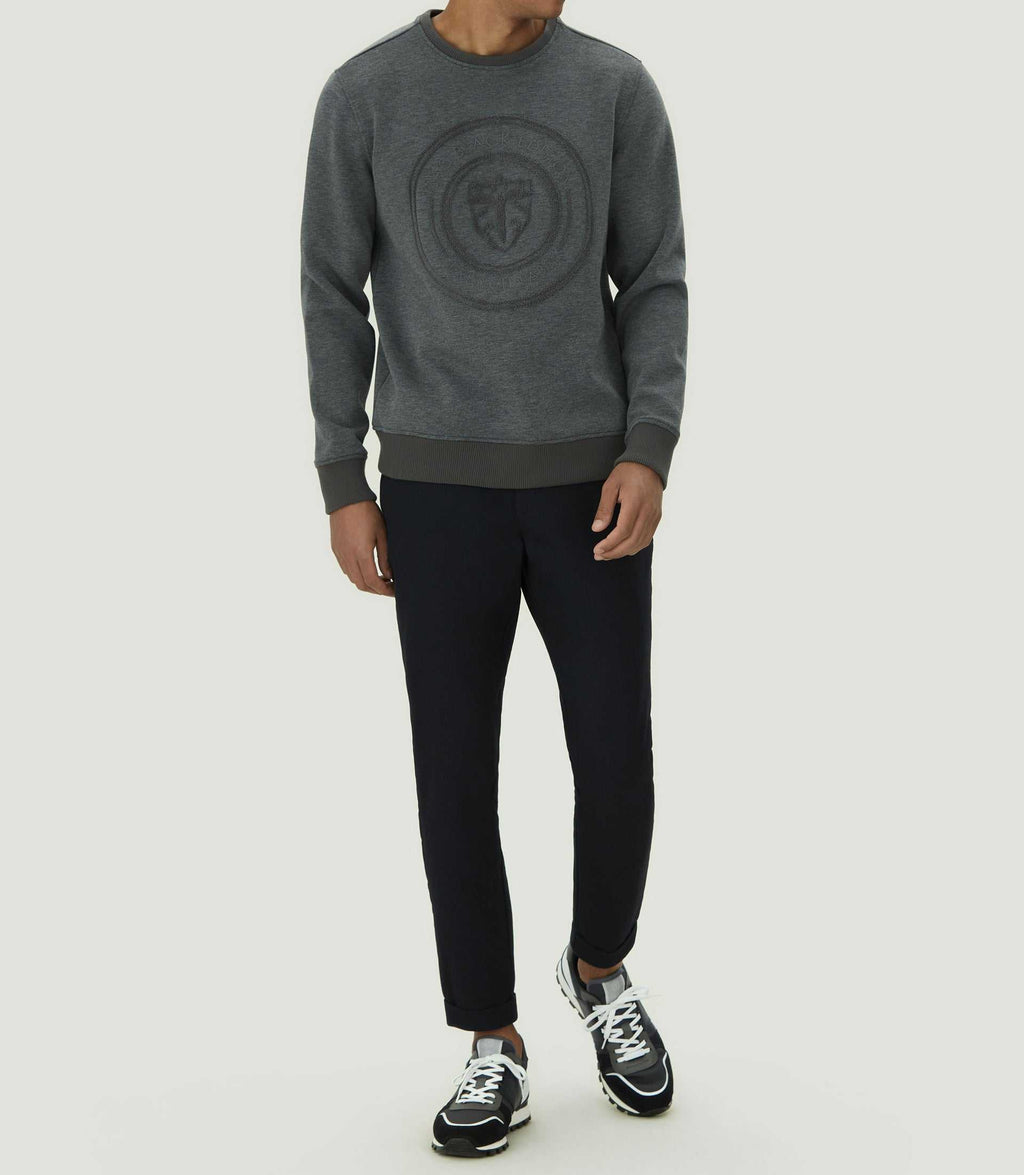Sweat col rond imprimé marine "SWlaurik" - IZAC