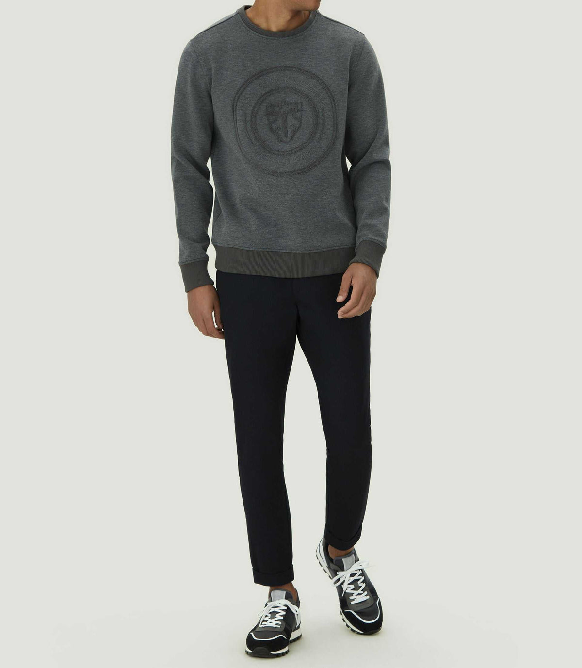 Sweat col rond imprimé marine "SWlaurik" - IZAC