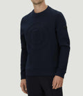 Sweat col rond imprimé marine "SWlaurik" - IZAC