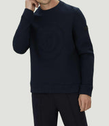 Sweat col rond imprimé marine "SWlaurik" - IZAC