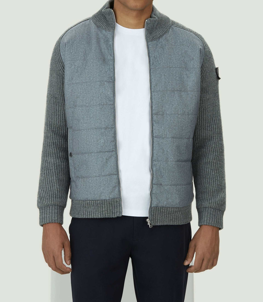 Sweat zippé col montant gris chiné "SWlestat" - IZAC