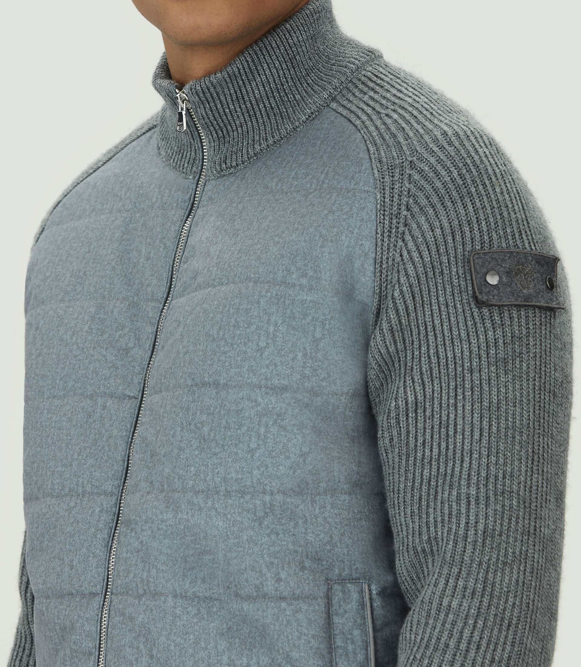 Sweat zippé col montant gris chiné "SWlestat" - IZAC