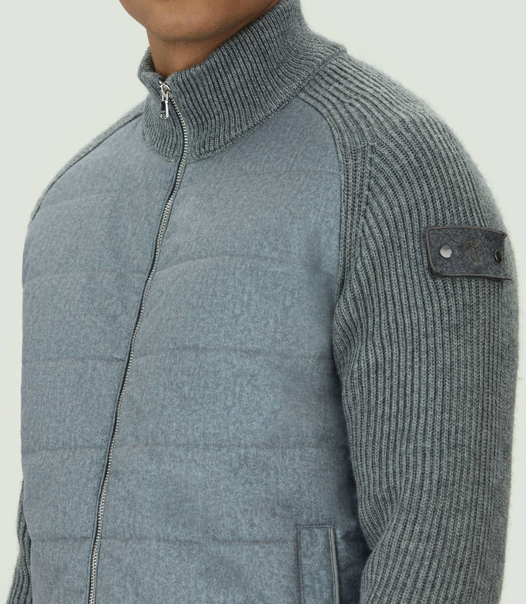Sweat zippé col montant gris chiné "SWlestat" - IZAC
