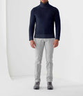 Pull col roulé bleu "Savio" - IZAC