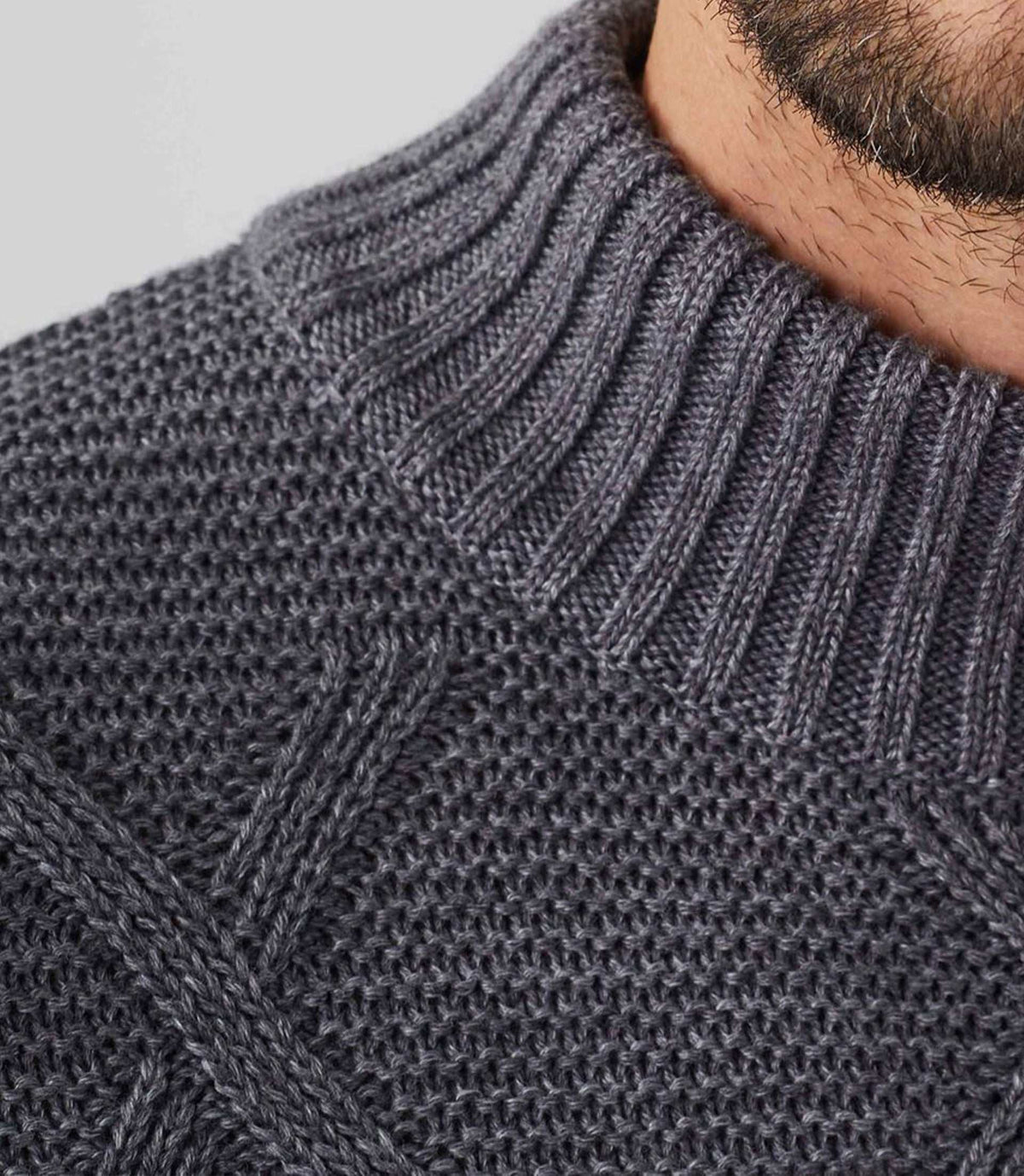 Pull col montant laine gris "Simeo" - IZAC
