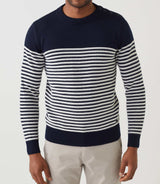 Pull col rond marine "Skanders" - IZAC