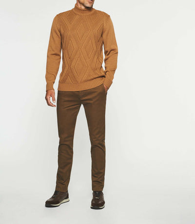 Pull col montant camel BELLINO - IZAC