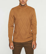 Pull col montant camel BELLINO - IZAC
