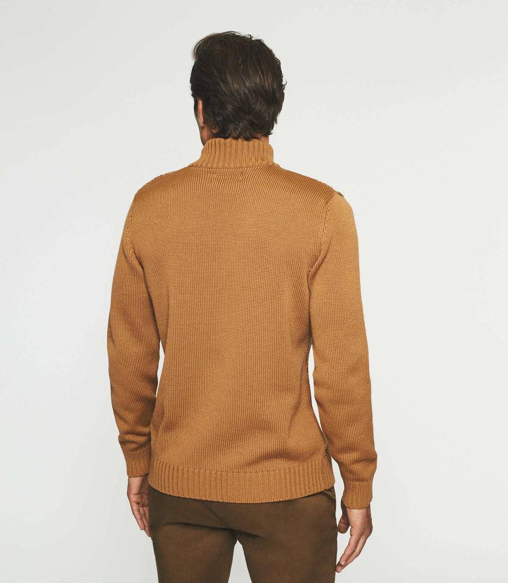 Pull col montant camel BELLINO - IZAC