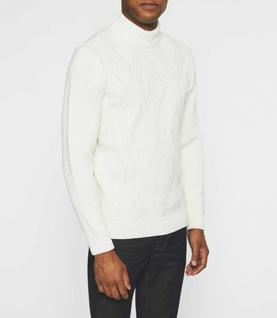 Pull col montant écru BELLINO - IZAC