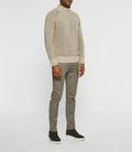 Pull col roulé en laine beige BELMO - IZAC