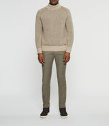 Pull col roulé en laine beige BELMO - IZAC