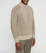 Pull col roulé en laine beige BELMO - IZAC