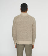 Pull col roulé en laine beige BELMO - IZAC