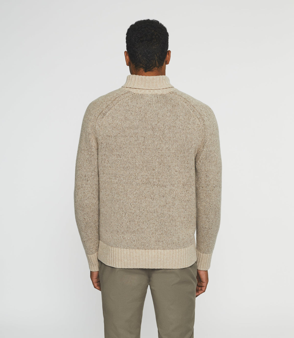 Pull col roulé en laine beige BELMO - IZAC
