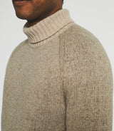 Pull col roulé en laine beige BELMO - IZAC