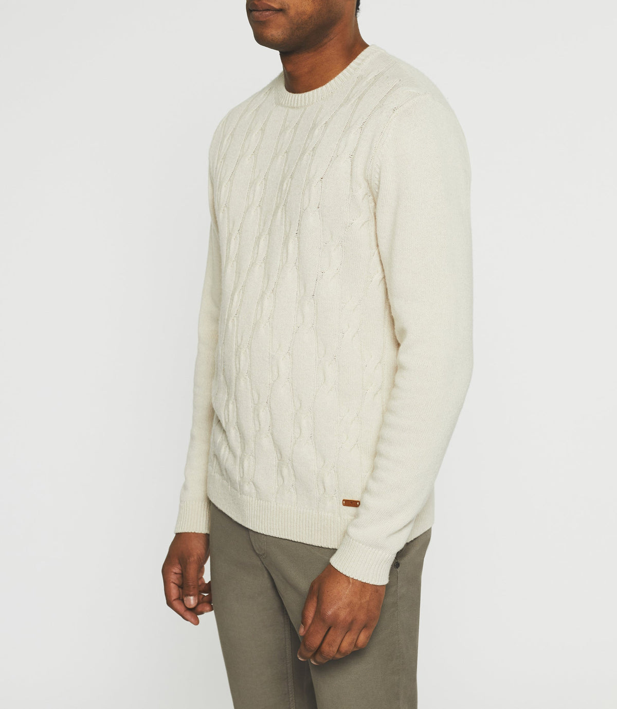 Pull col rond laine - cachemire beige BENITO - IZAC