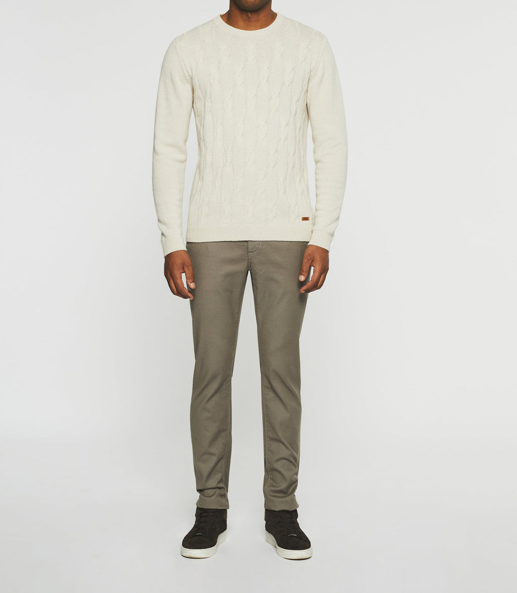 Pull col rond laine - cachemire beige BENITO - IZAC
