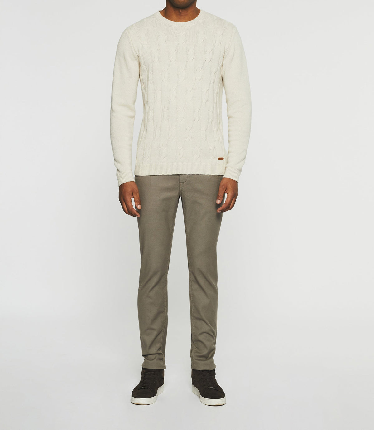 Pull col rond laine - cachemire beige BENITO - IZAC