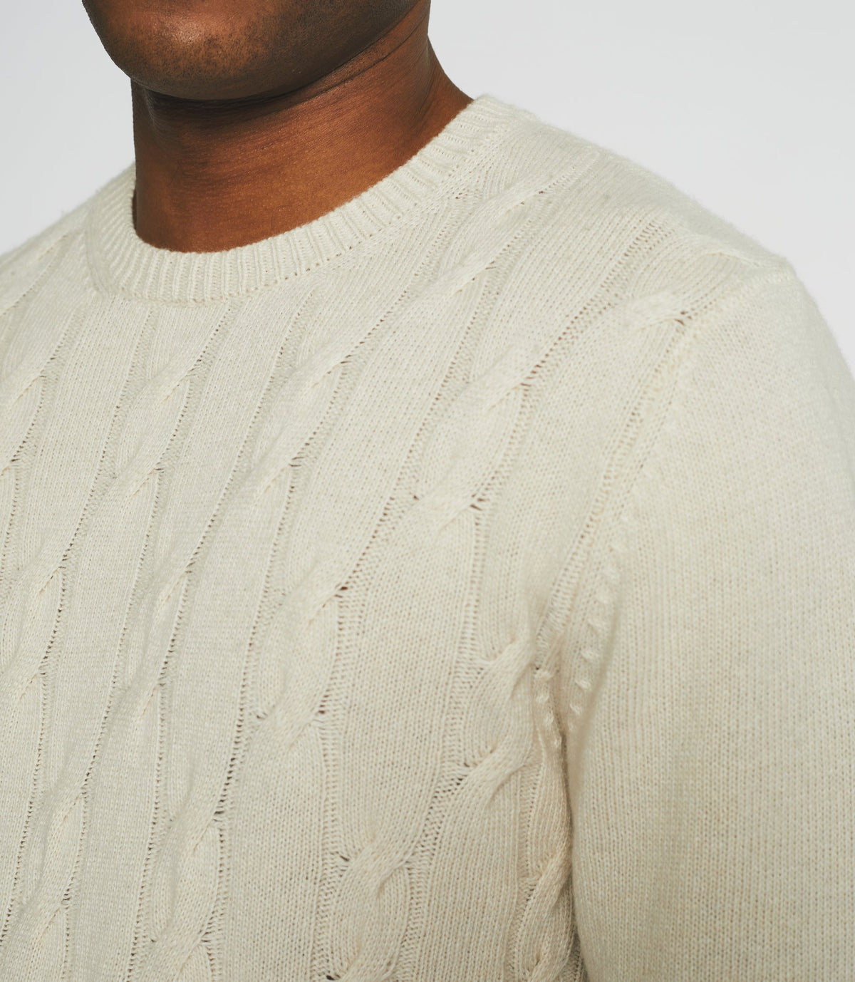 Pull col rond laine - cachemire beige BENITO - IZAC