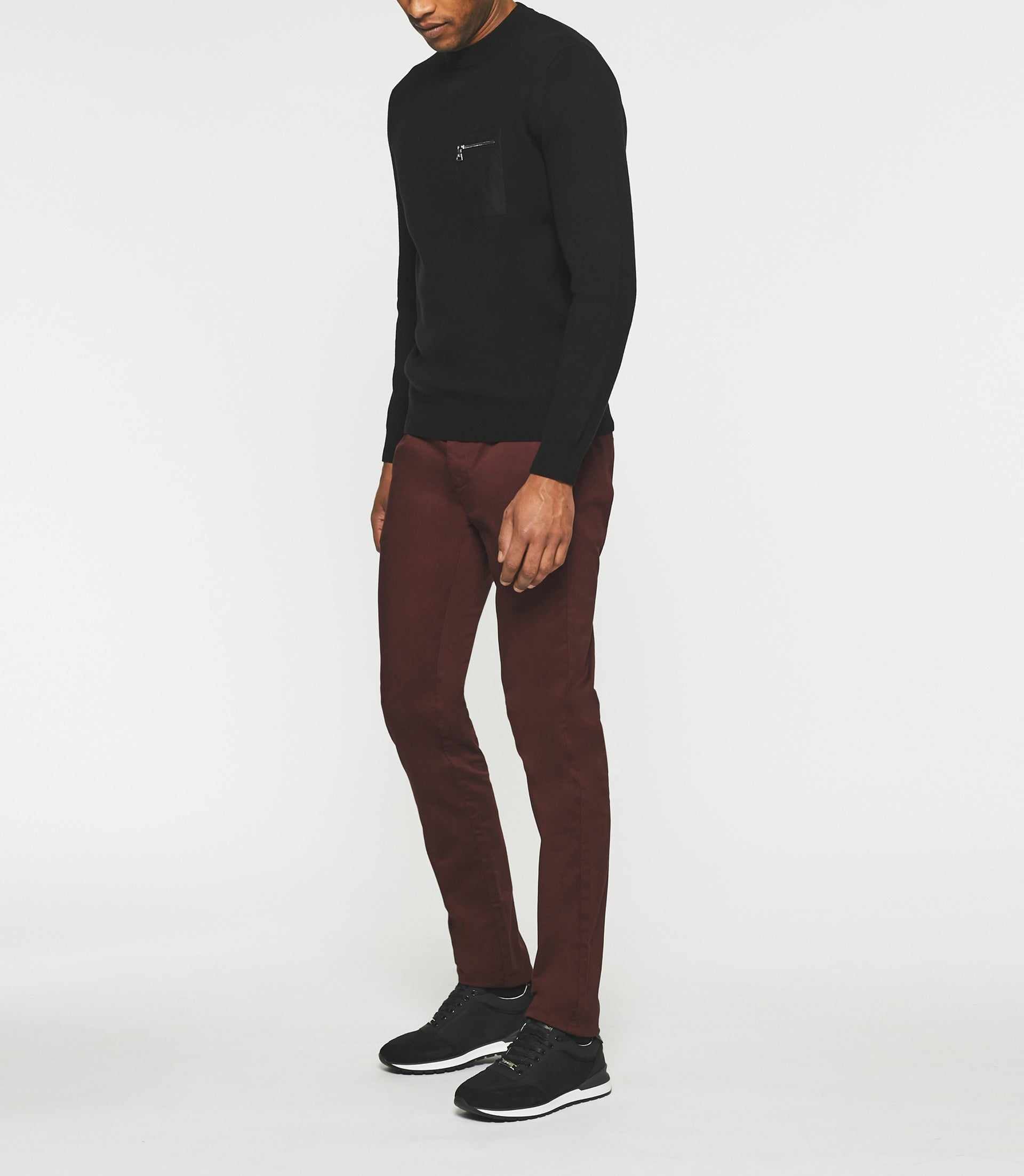 Pull col rond noir BRAD - IZAC
